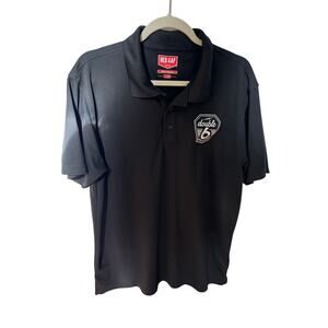 Double 6 Beer Brand Polo Shirt - Black - Men's Large - Red Kap